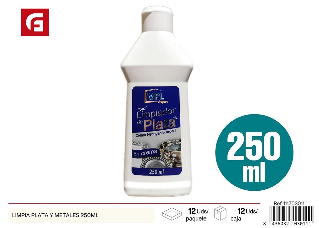 Limpiador de plata y metales 250ml