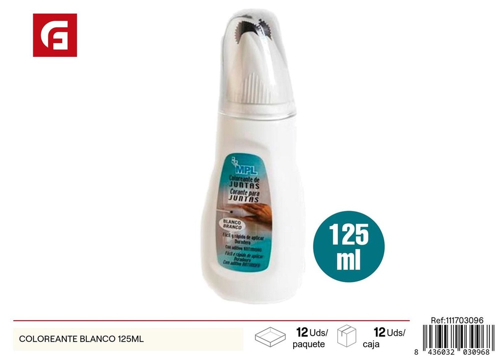 Colorante blanco para juntas de azulejos 125ml para limpieza