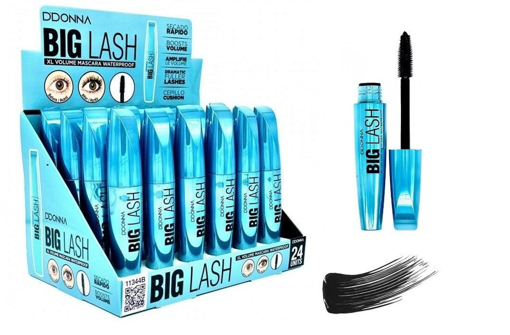 Máscara de pestañas Big Lash Waterproof 24/u 11344B resistente al agua