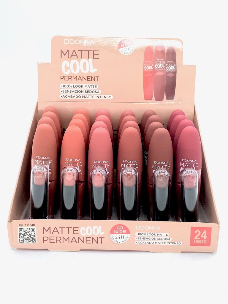 Barra de labios mate cool permanent 24/u 12104C DD para maquillaje