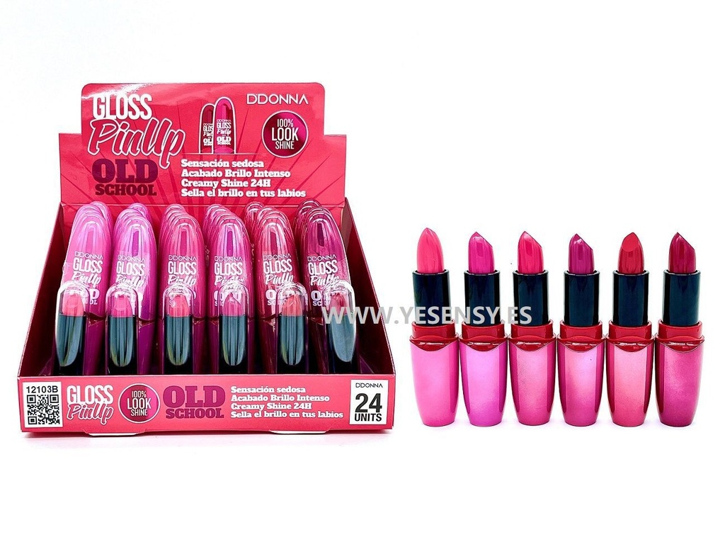 Gloss labial Pin Up 24/u DD para maquillaje