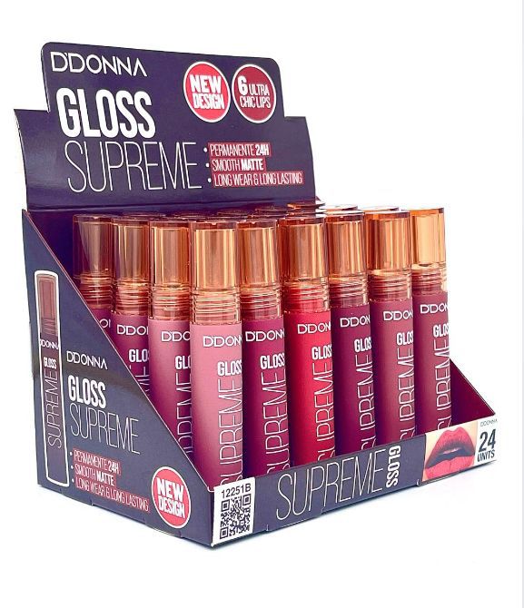 Gloss supreme brillo labial 24/u DD para maquillaje y cosmética