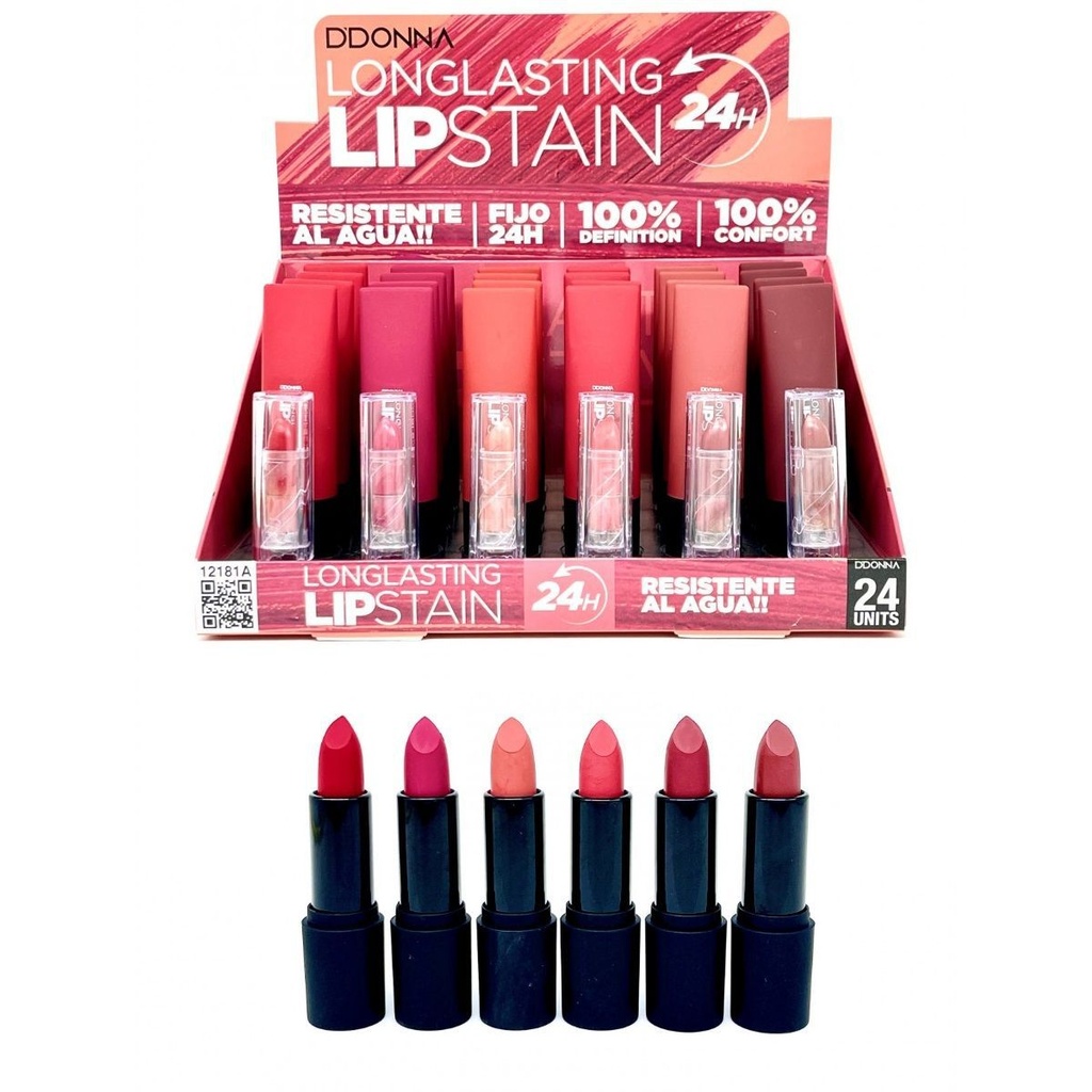 Labial mate fijo 24h set 24 para maquillaje