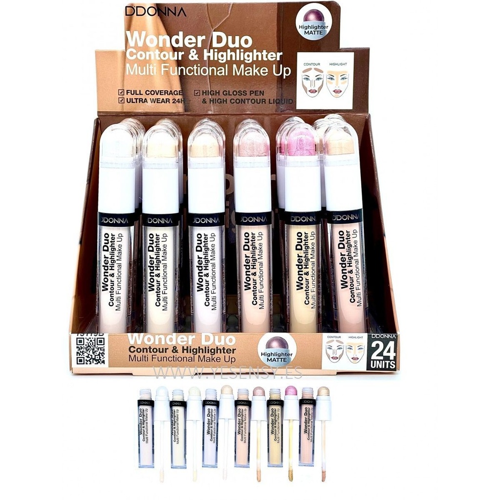 Wonder Duo Contour & Highlight 24/u para maquillaje