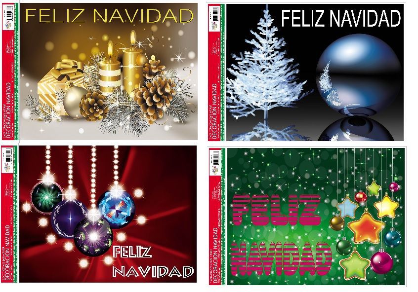 Decor. electro. de navidad "feliz navidad" (4 modelos) 29x41 cm - Decoración navideña