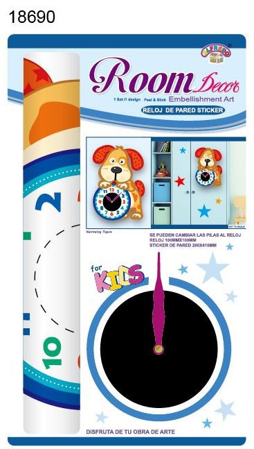 Sticker decorativo de reloj infantil para habitación de niños