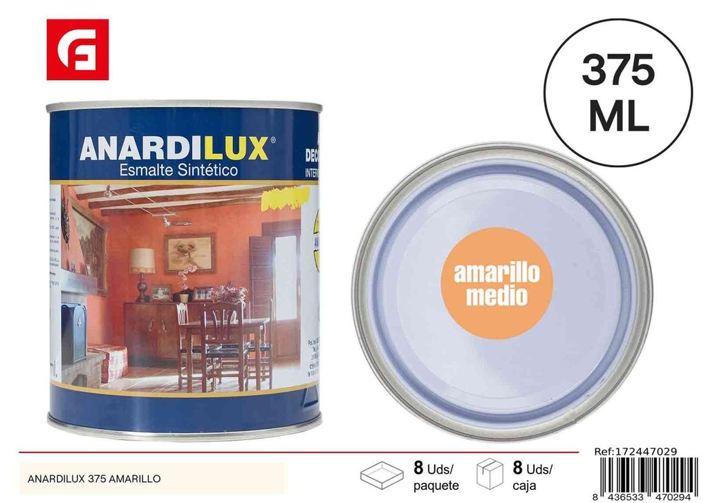 Pintura Anardilux 375 amarillo para ferretería