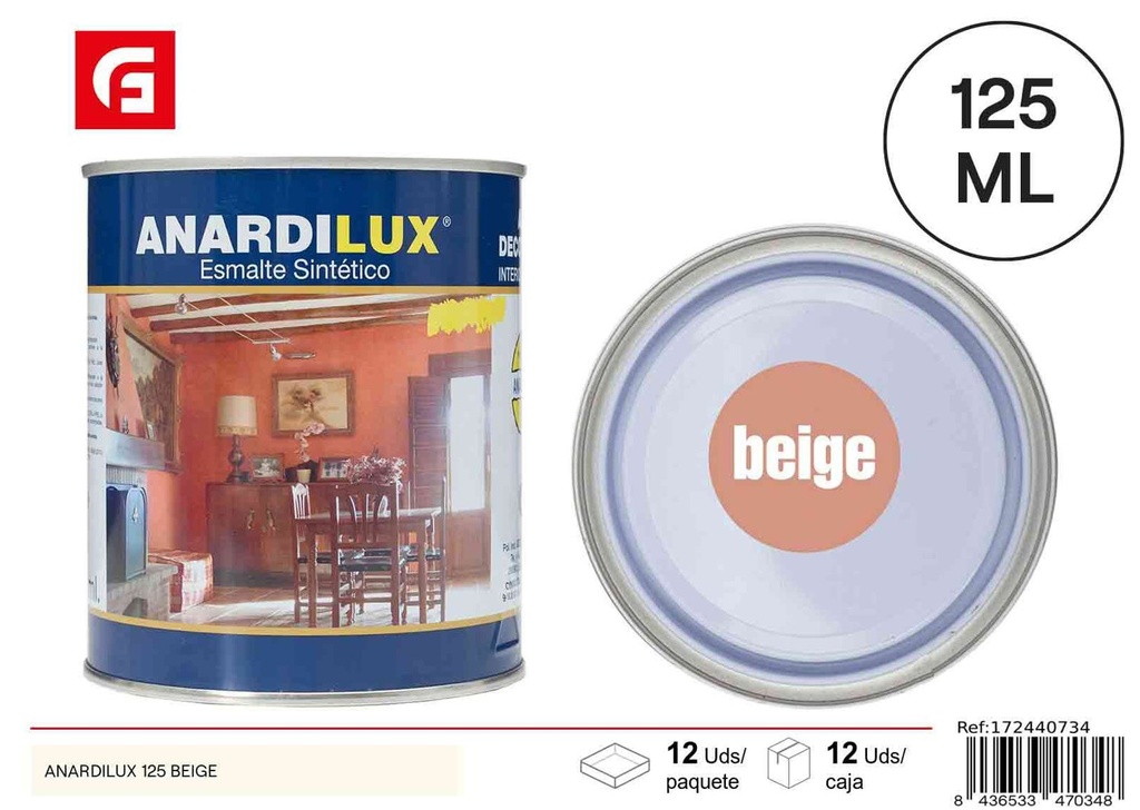 Pintura anardilux 125 beige para interiores y exteriores