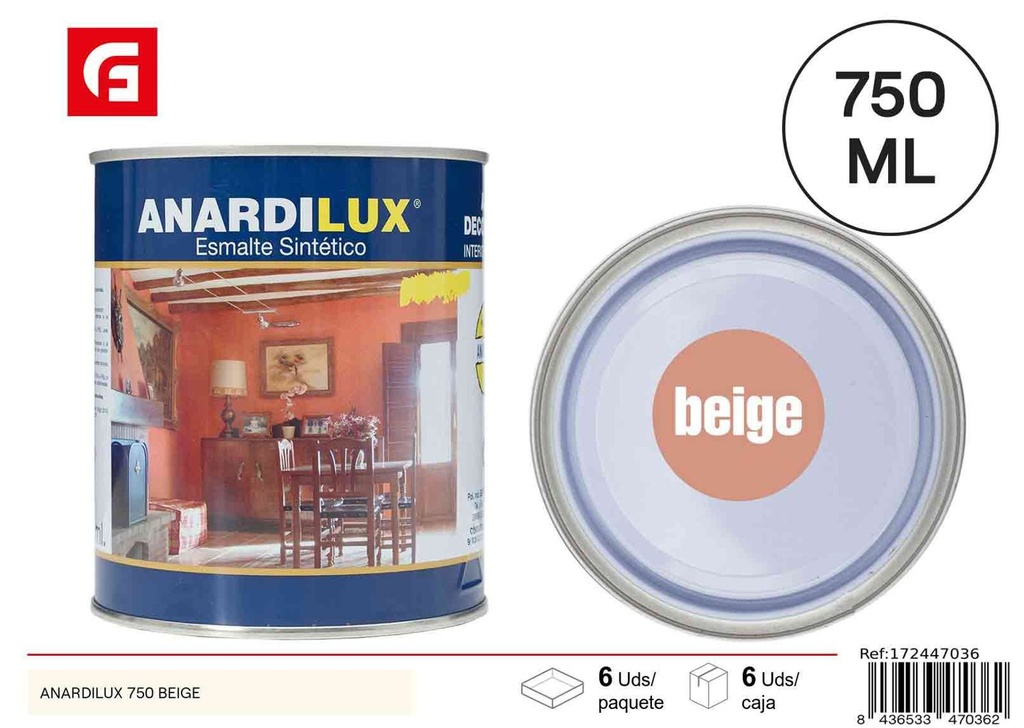 Pintura esmalte acrílico Anardilux 750 beige