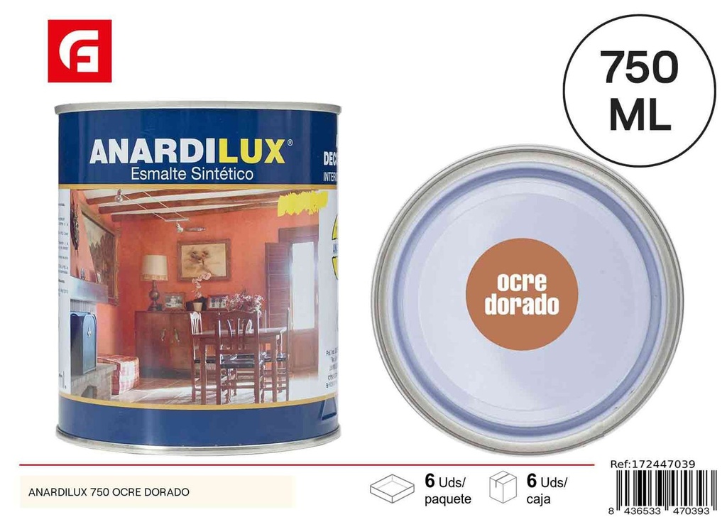 Pintura Anardilux 750ml ocre dorado para bricolaje