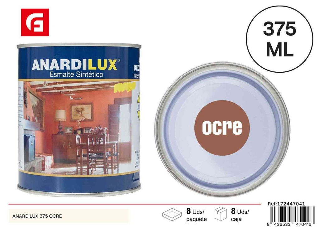 Pintura acrílica ocre 375ml - Pinturas de ferretería