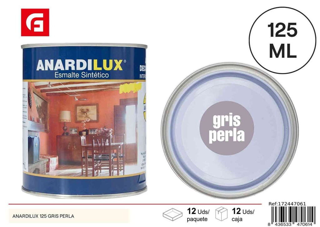 Pintura Anardilux 125ml gris perla para decoración