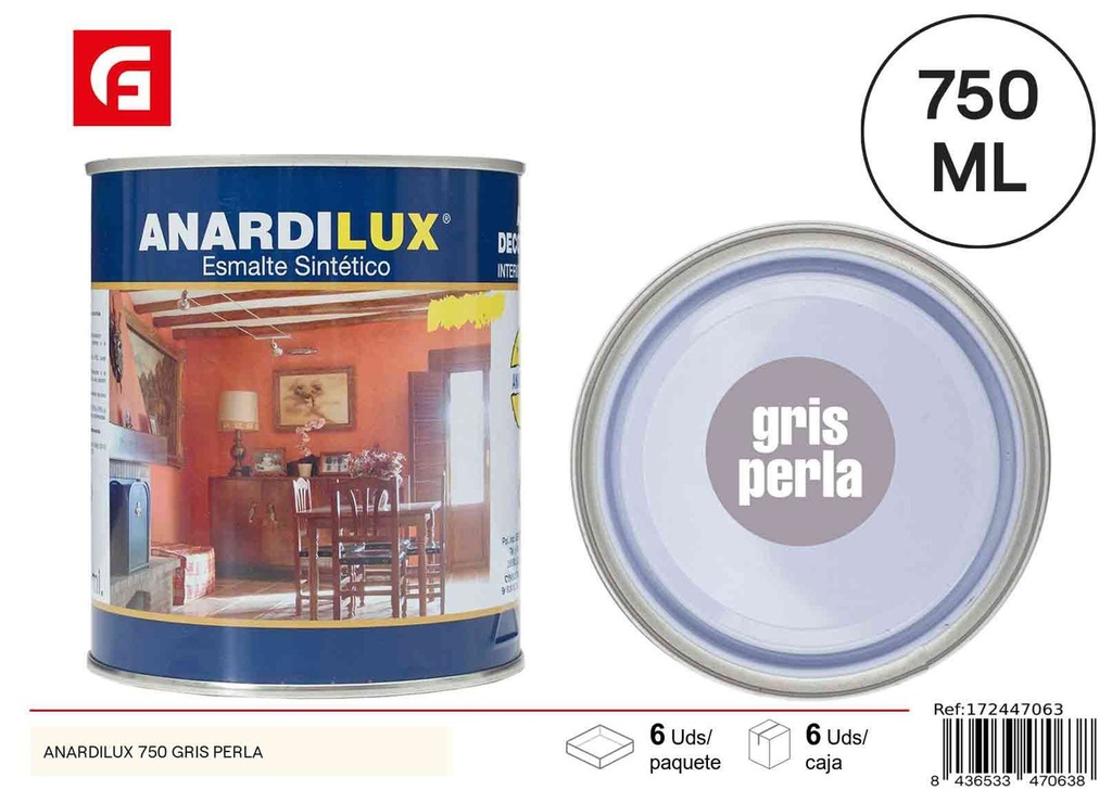 Pintura esmalte acrílico Anardilux 750 gris perla