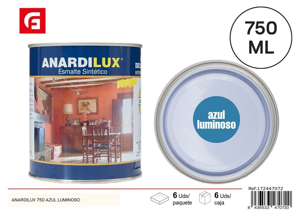 Pintura azul luminosa Anardilux 750ml