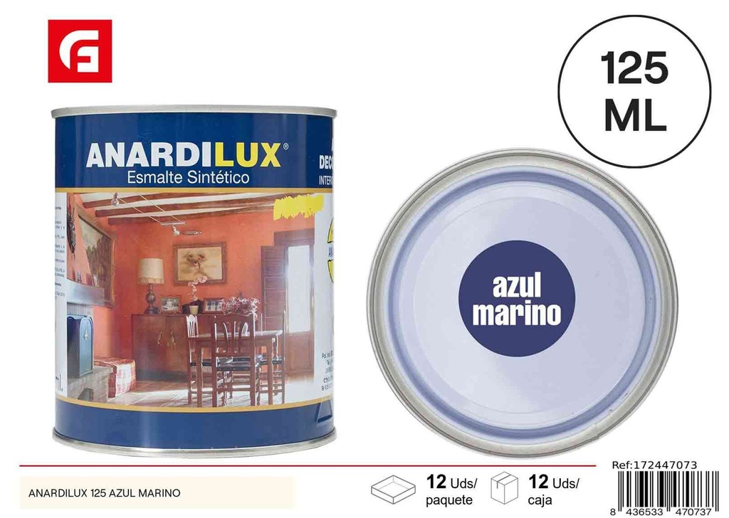 Pintura Anardilux azul marino 125ml para proyectos de pintura