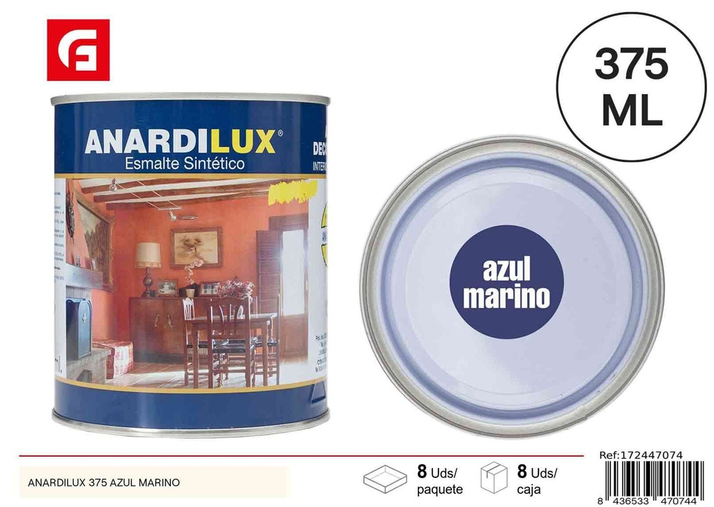 Pintura Anardilux azul marino 375ml para decoración