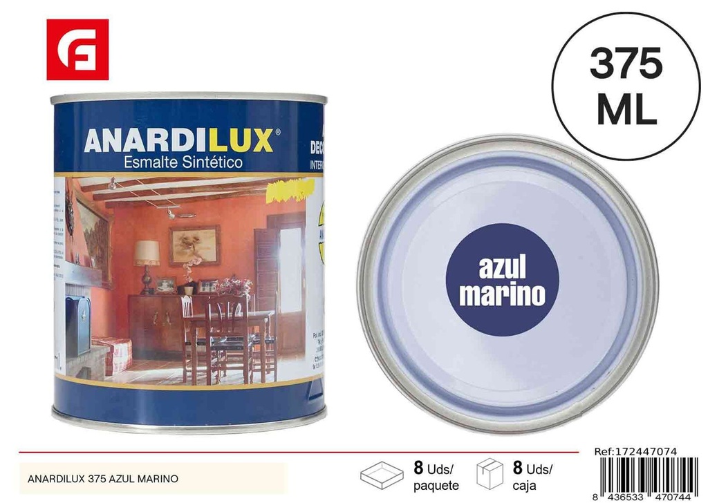 Pintura acrílica azul marino 375ml - Pinturas de ferretería