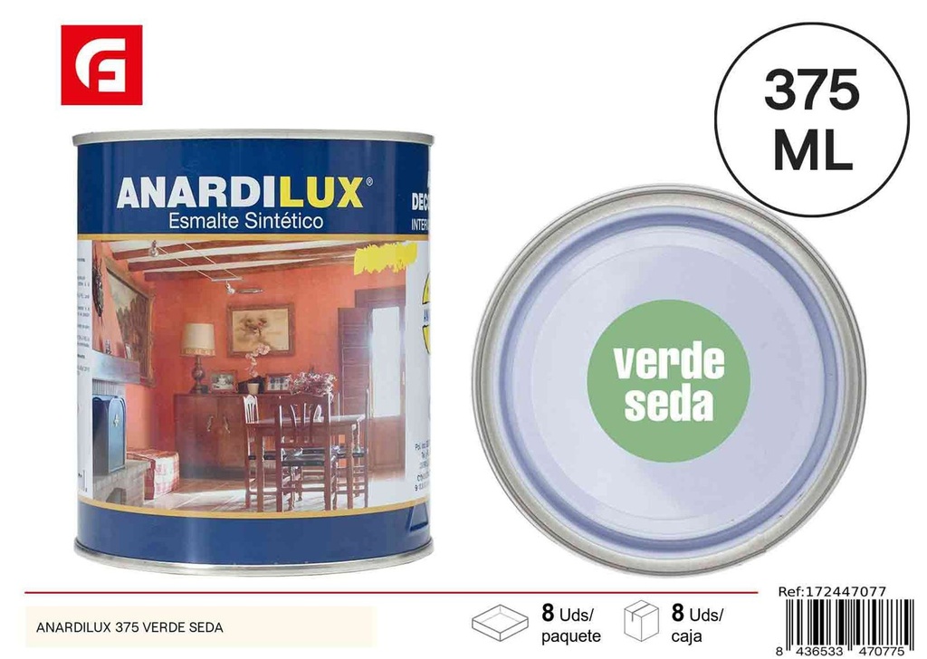 Pintura anardilux 375 verde seda para paredes y muebles