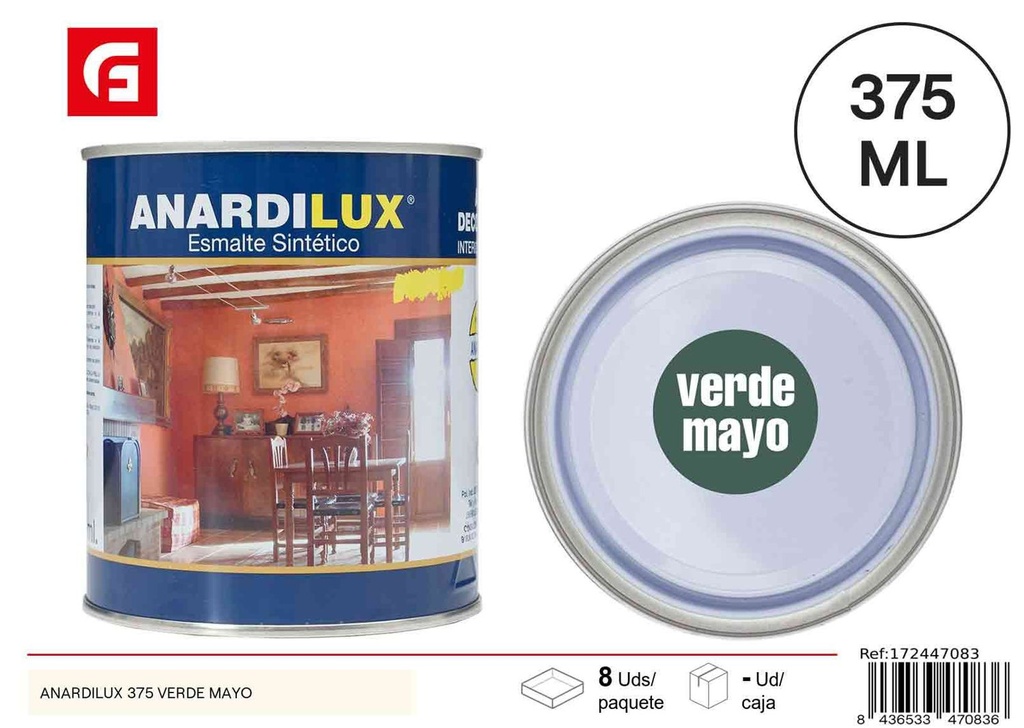 Pintura acrílica verde mayo 375ml - Pinturas de ferretería