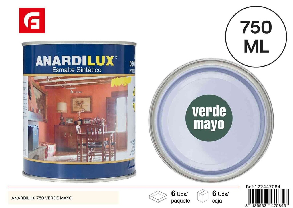 Pintura Anardilux 750 verde mayo para paredes y superficies