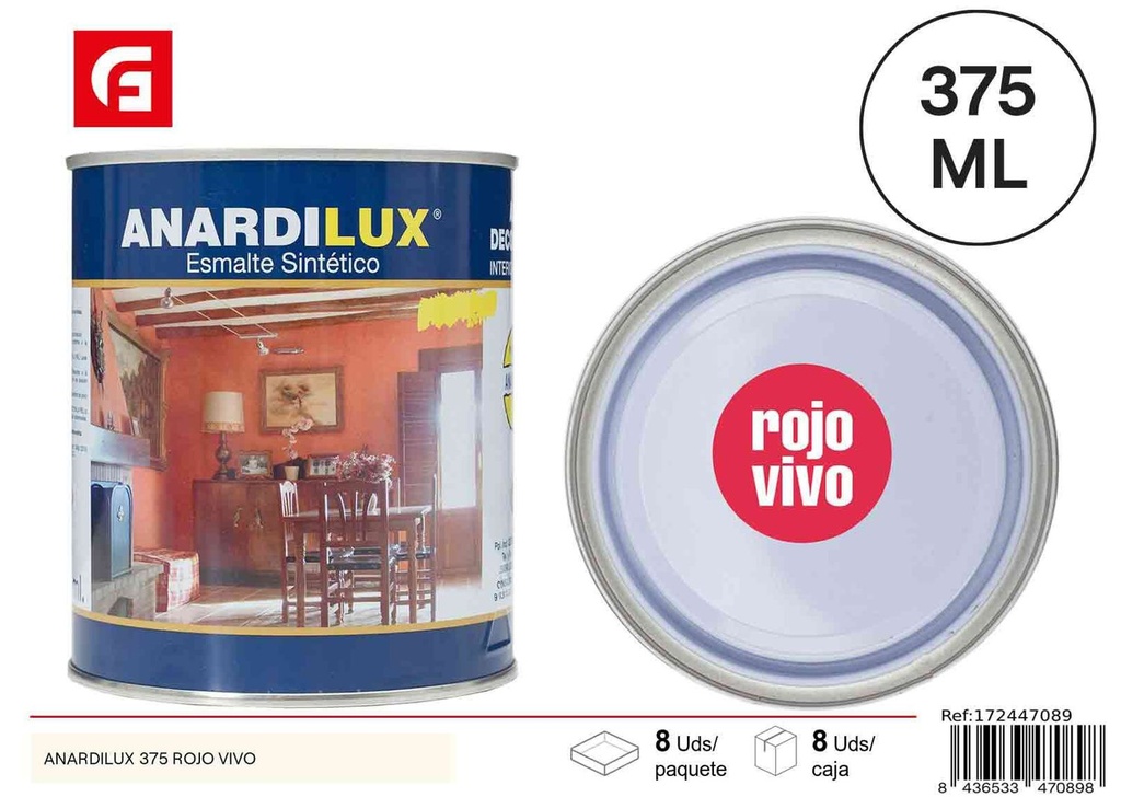 Pintura Anardilux 375 rojo vivo para bricolaje y decoración