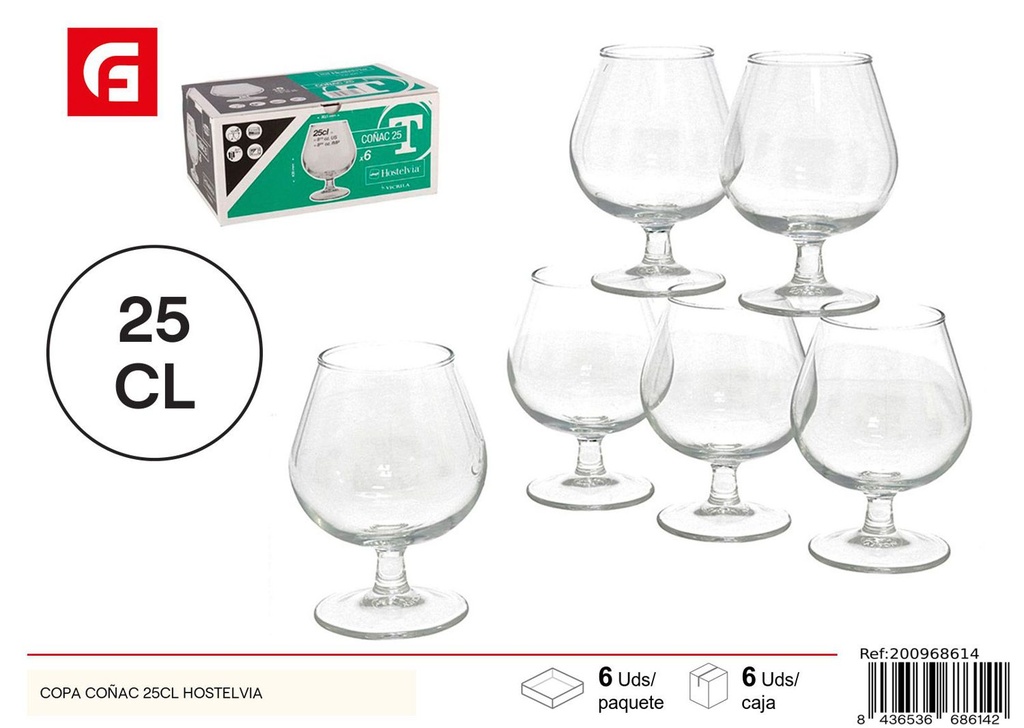 Copa coñac 25cl Hostelvia para bebidas