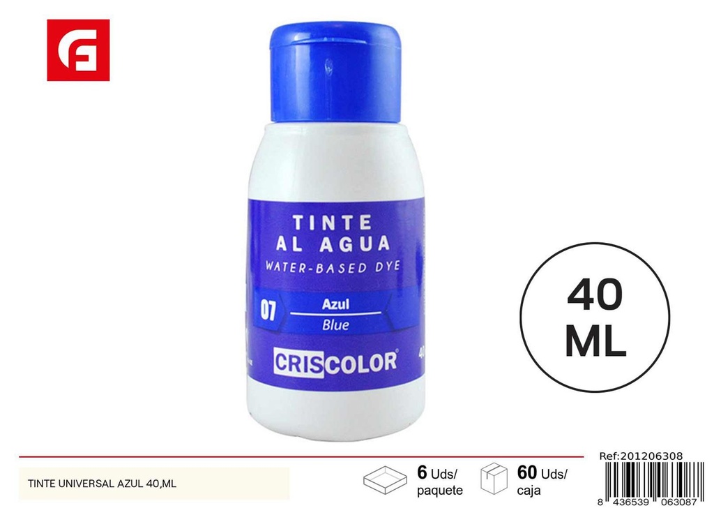 Tinte universal azul 40ml para pintura