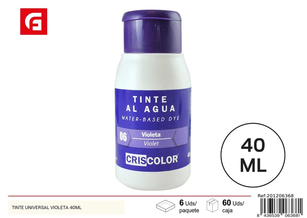 Tinte universal violeta 40ml para pintura