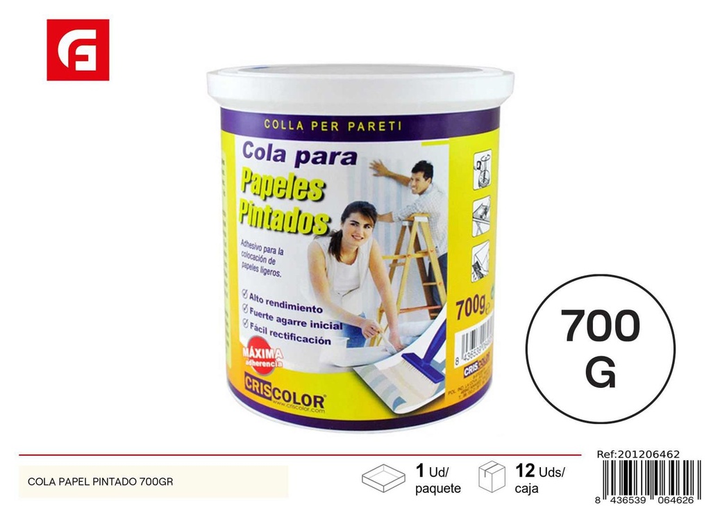 Cola para papel pintado 700gr blanca