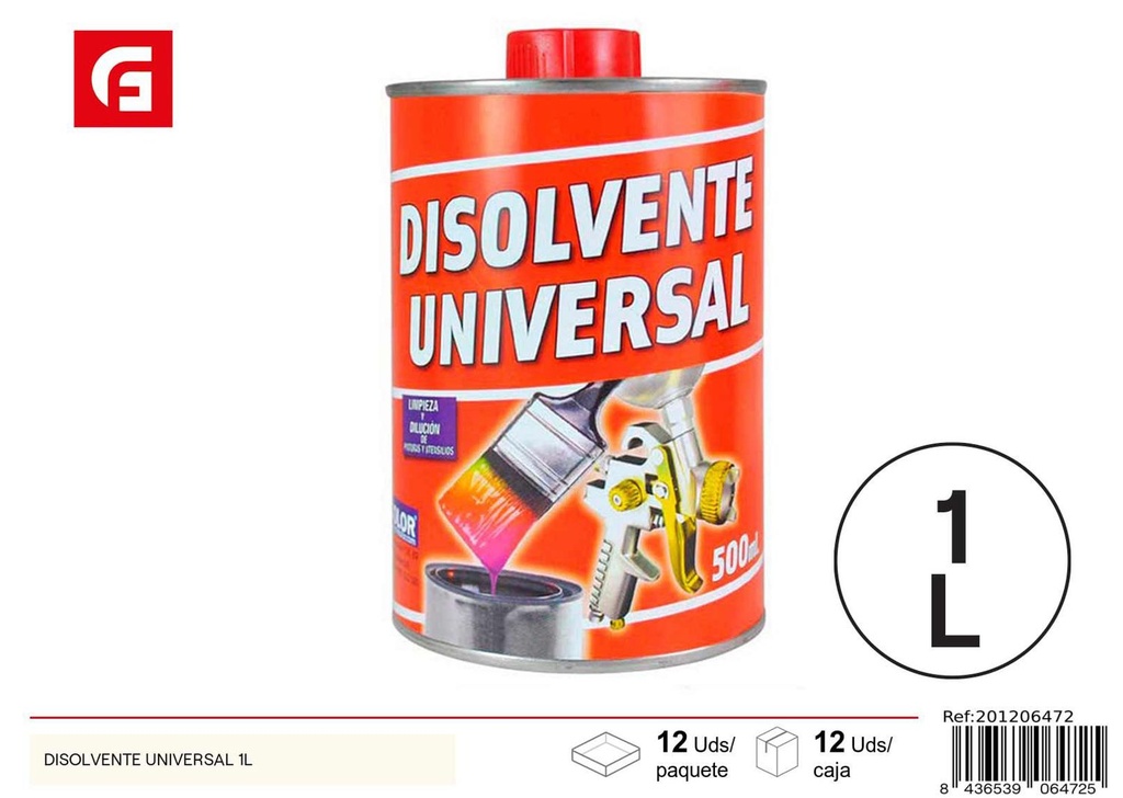 Disolvente universal 1L para limpieza y pintura