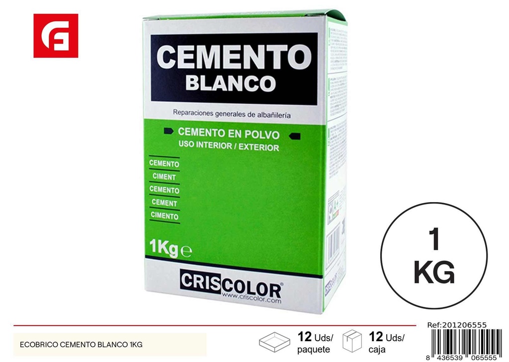 Cemento blanco EcoBriCo 1 kg - Pinturas y masillas