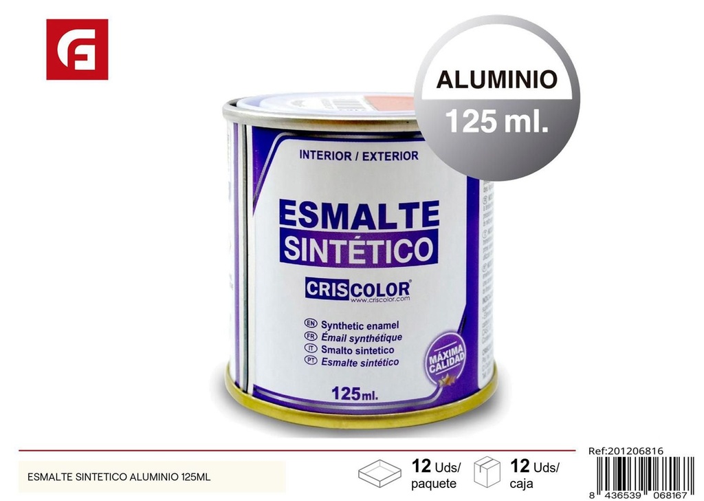 Esmalte sintético aluminio 125ml