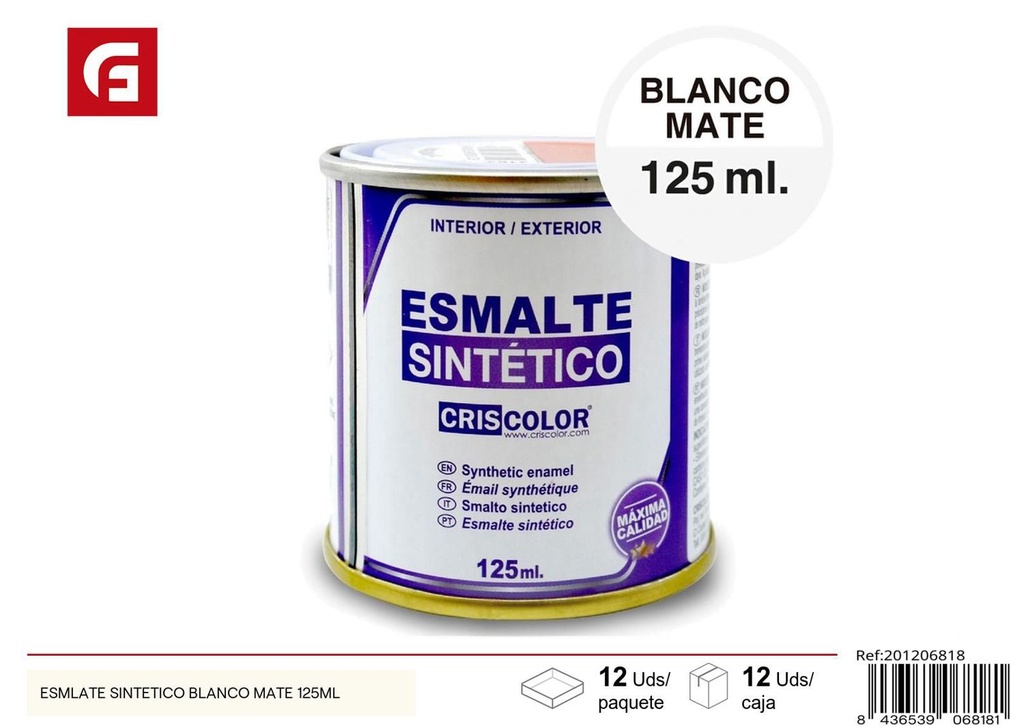 Esmalte sintético blanco mate 125ml