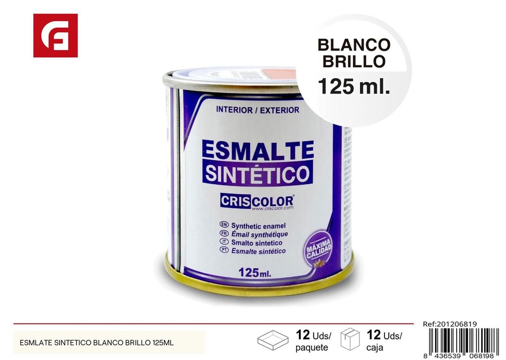 Esmalte sintético blanco brillo 125ml pinturas y acabados