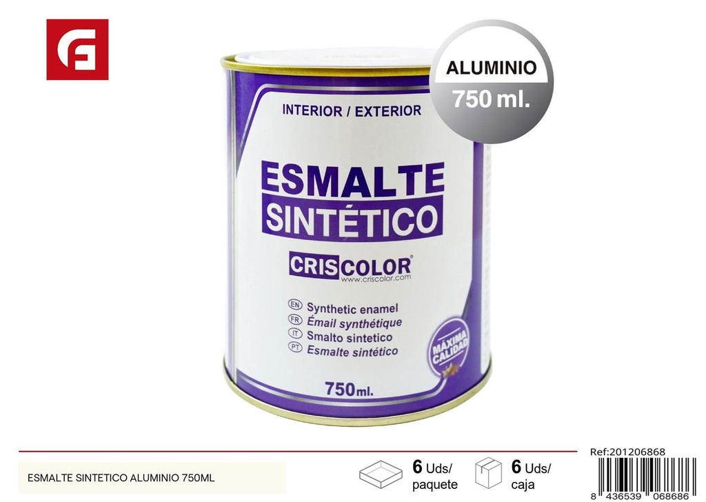 Esmalte sintético aluminio 750ml para pintar