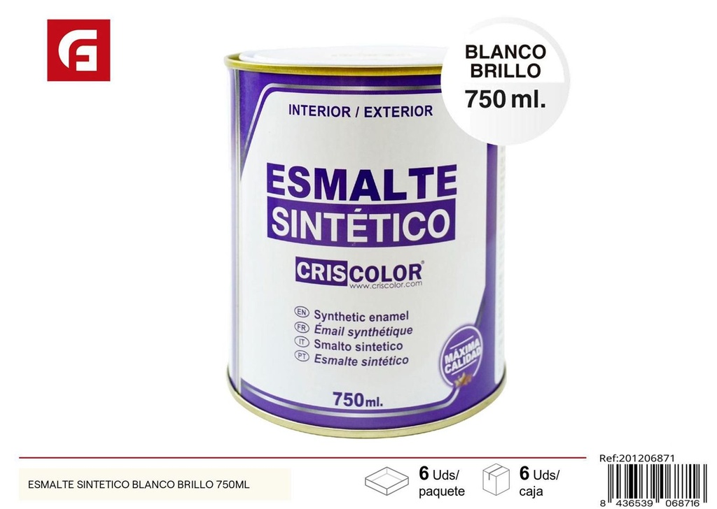 Esmalte sintético blanco brillo 750ml