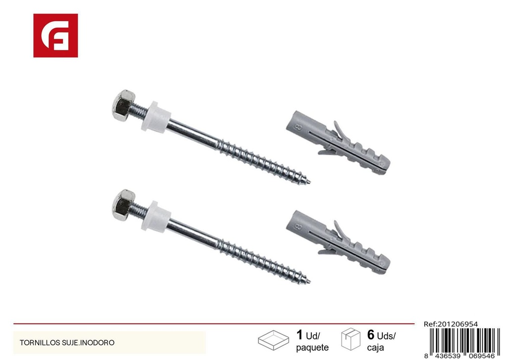 Tornillos de sujeción para inodoro para instalación y reparación