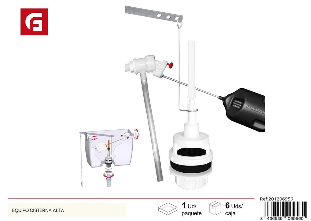 Equipo de cisterna alta para inodoro