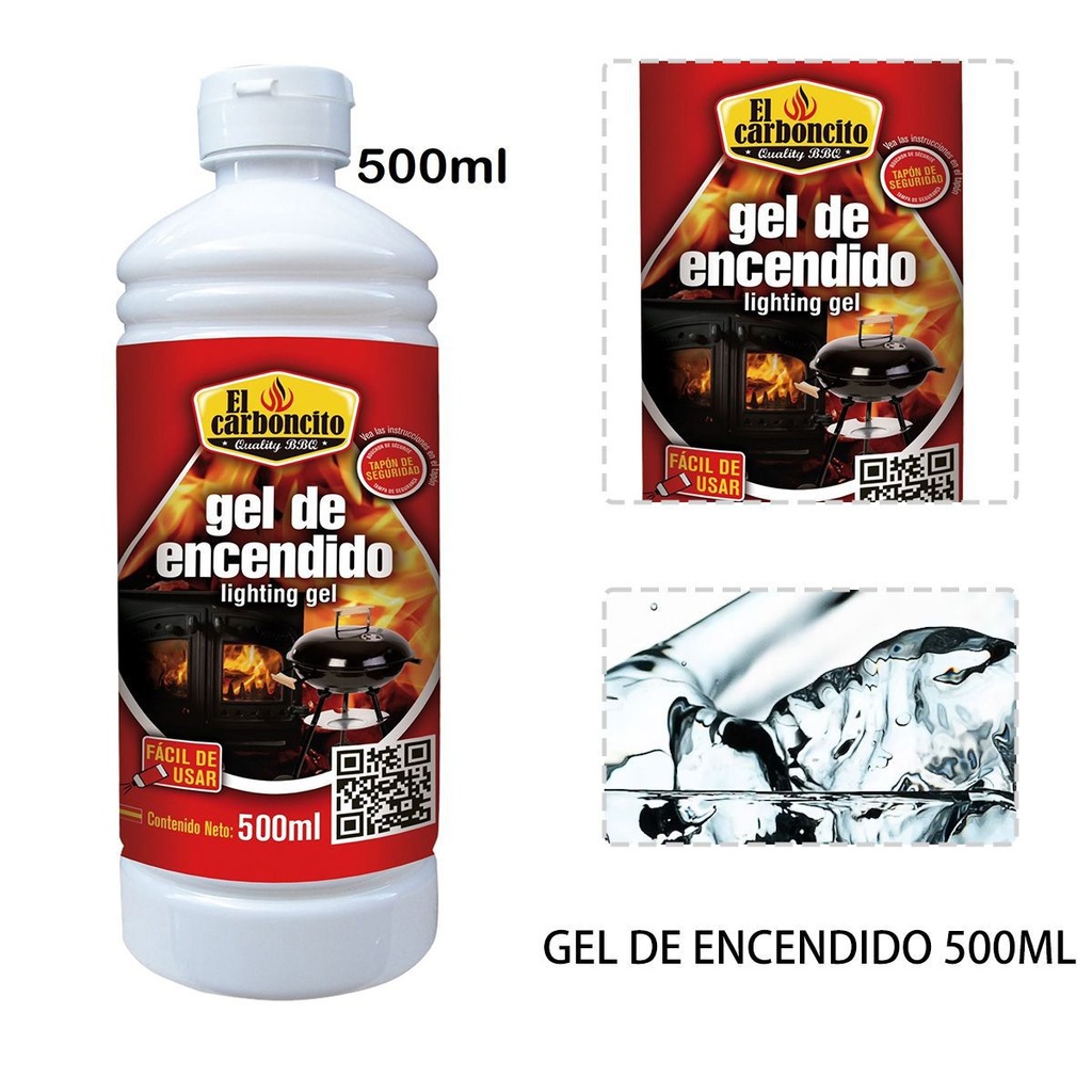 Gel de encendido para barbacoa 500ml para camping y cocina