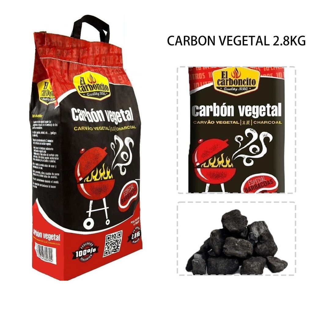 Carbón vegetal 2.8kg para barbacoa