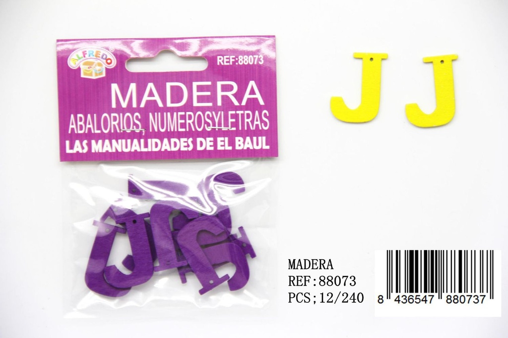 Figura de madera letra "J" 20mmx25mm