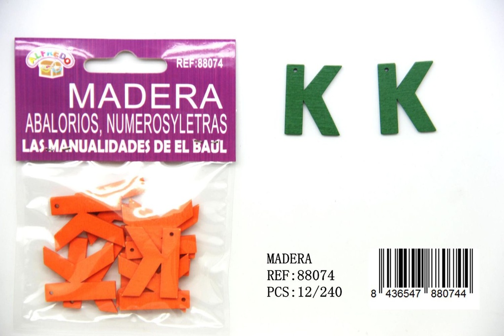 Figura de madera letra "K" 20mm*25mm para manualidades