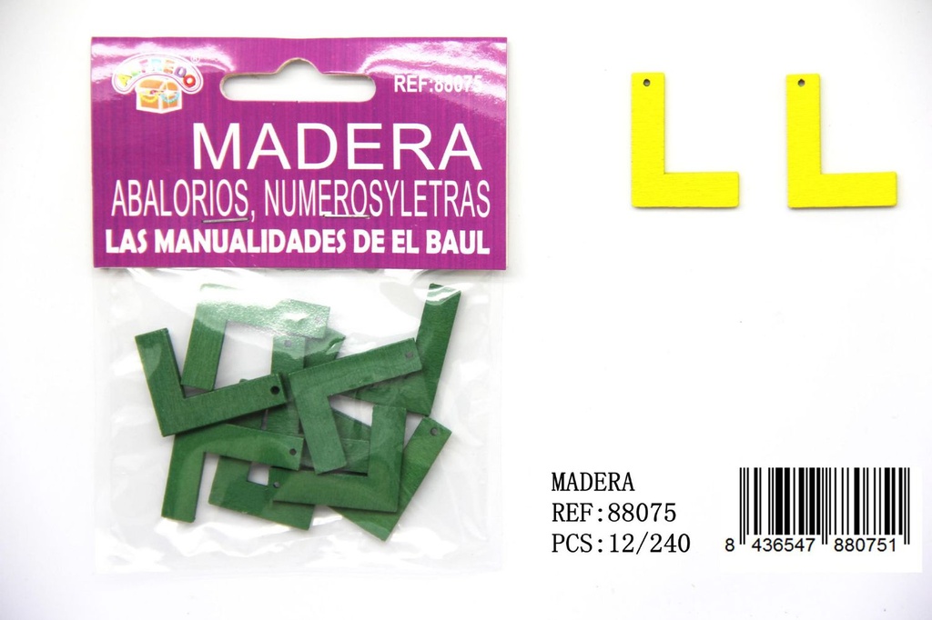 Letra "L" de madera 20x25mm para manualidades