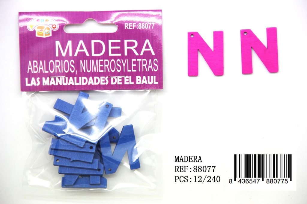 Figura de madera letra "N" 20x25mm para manualidades