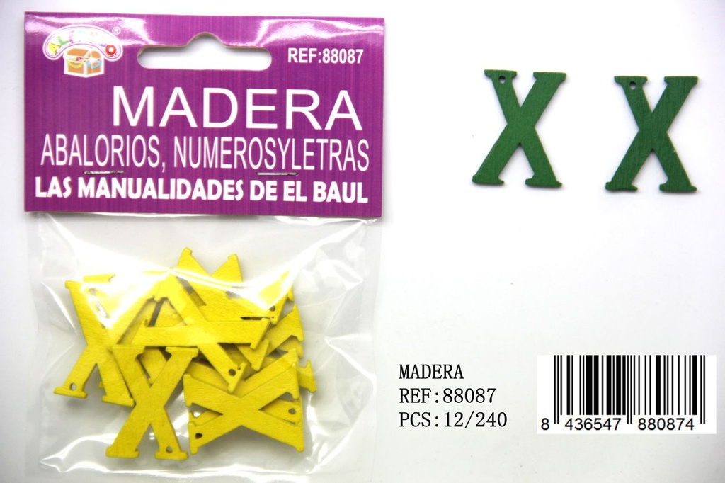 Figura de madera letra "X" 20mm*25mm para manualidades