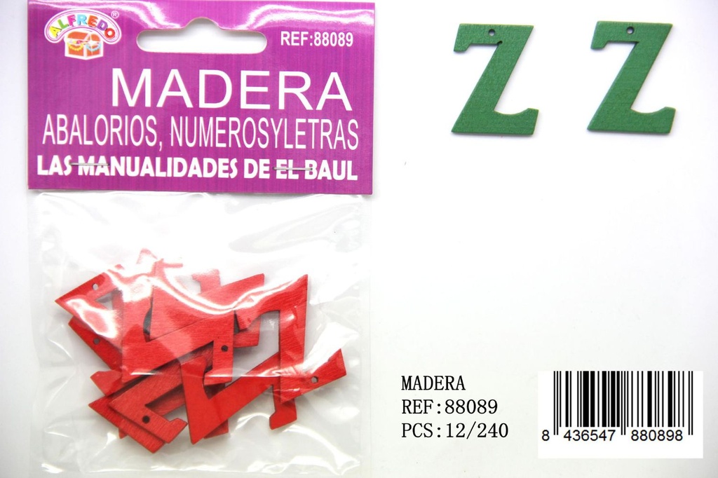 Letra Z de madera 20mmx25mm para manualidades