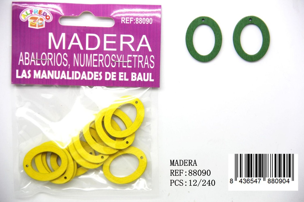 Figura de madera números "0" 20mmx25mm para manualidades y decoraciones