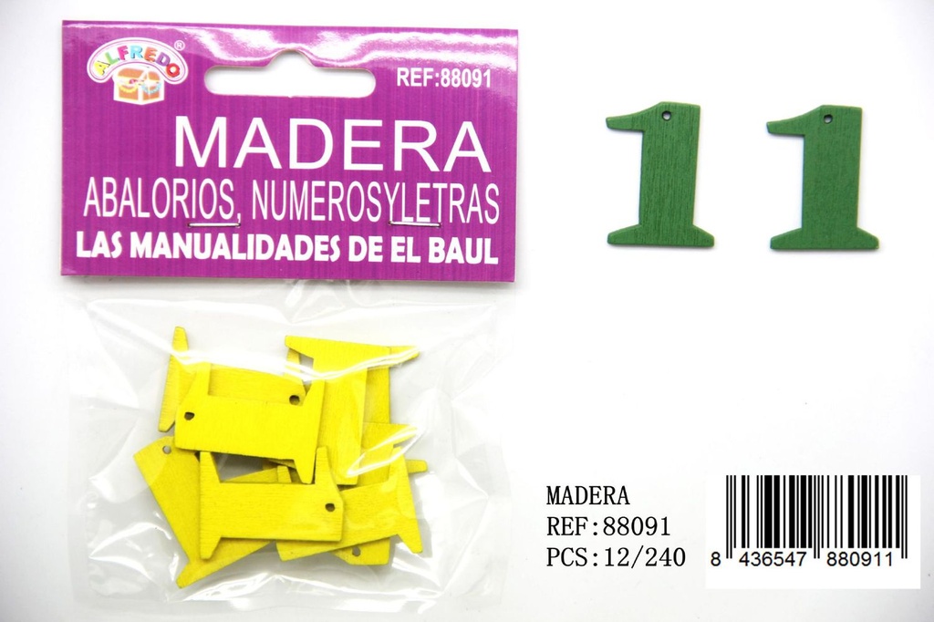 Figura de madera número "1" 20mm*25mm para manualidades