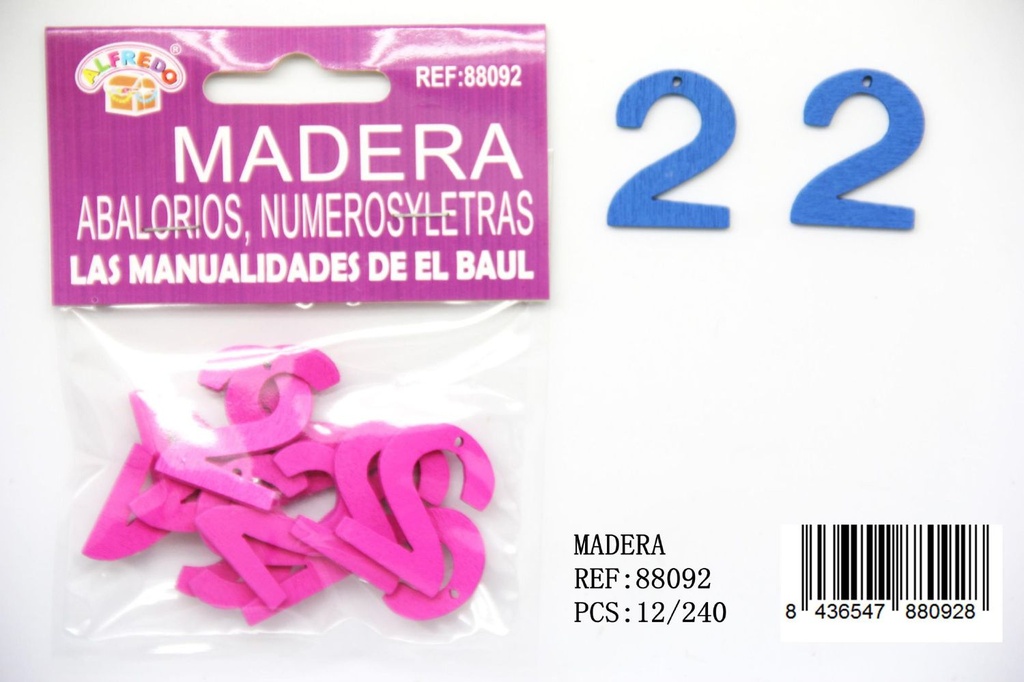 Figura de madera número "2" 20mm*25mm para manualidades