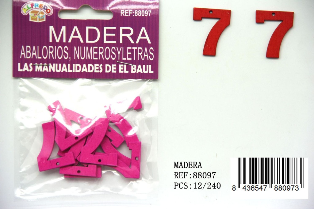 Números de madera "7" 20mm*25mm para manualidades